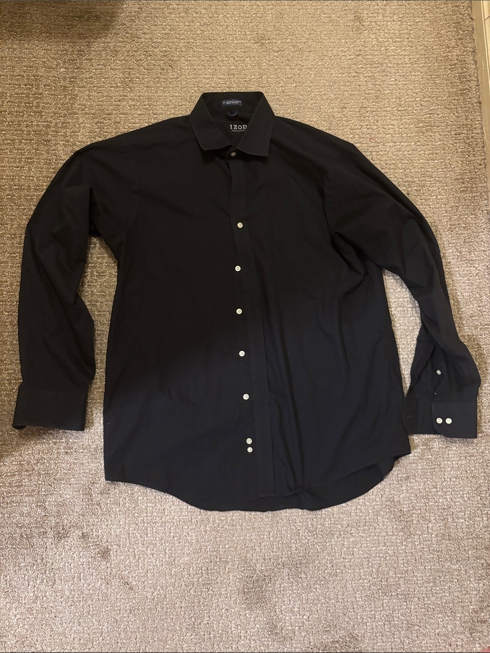 Izod Black Button Down Dress Shirt